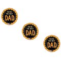 Loonballoon LOONBALLON Father's Day Theme Balloon Set, 3x Standard Best Dad Gold & Black Balloon 87110